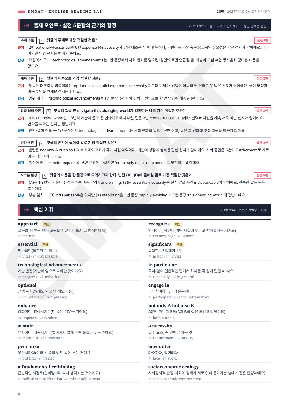 05 출제 포인트(근거·함정) + 06 핵심 어휘